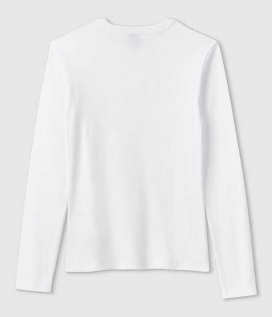 Eng anliegendes T-Shirt mit Rundhalsausschnitt aus Baumwolle für Damen weiss ECUME