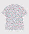 Kurzärmelige Kinder-Bluse aus Baumwolle mit Blumenmuster weiss MARSHMALLOW/weiss MULTICO