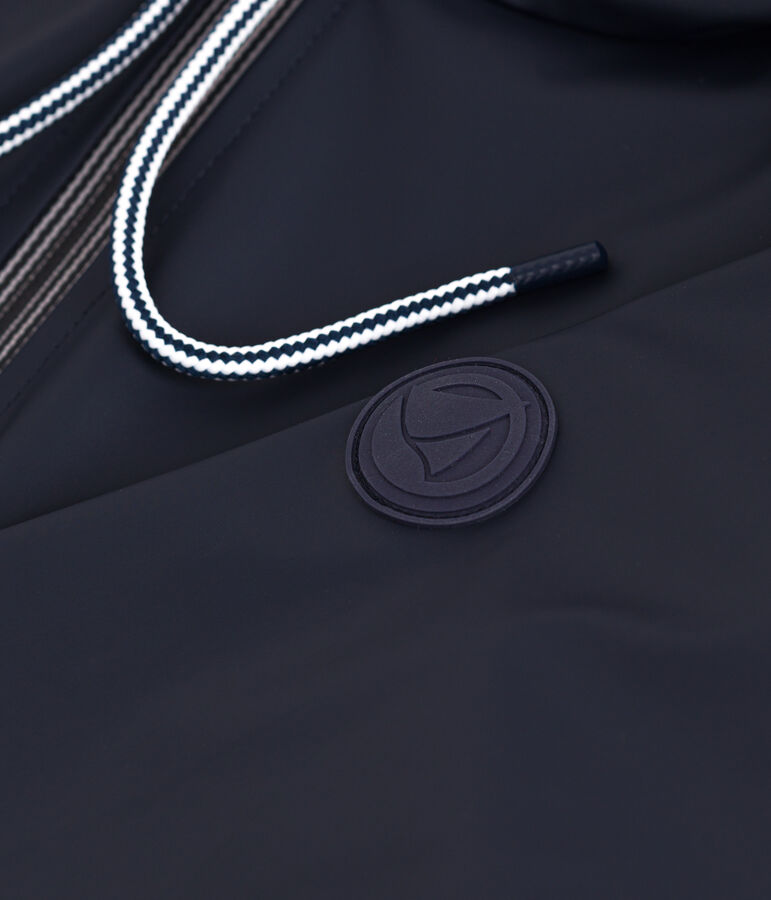 Lange Damen-Regenjacke mit zwei Farben blau