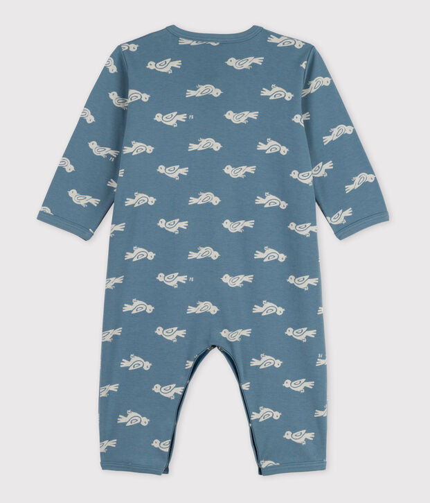 Fu&szlig;loser Baby-Strampler blau/weiss