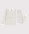 Kinderpyjama aus Doppeljersey für Mädchen weiss MARSHMALLOW/weiss MULTICO