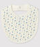 Baby-Lätzchen aus Rippstrick weiss MARSHMALLOW/grau GRIS