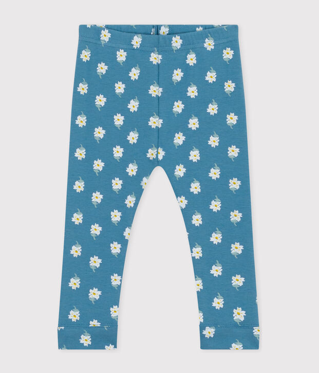Baby-Leggings aus Baumwolle mit Blumenmuster blau/vielfarbig