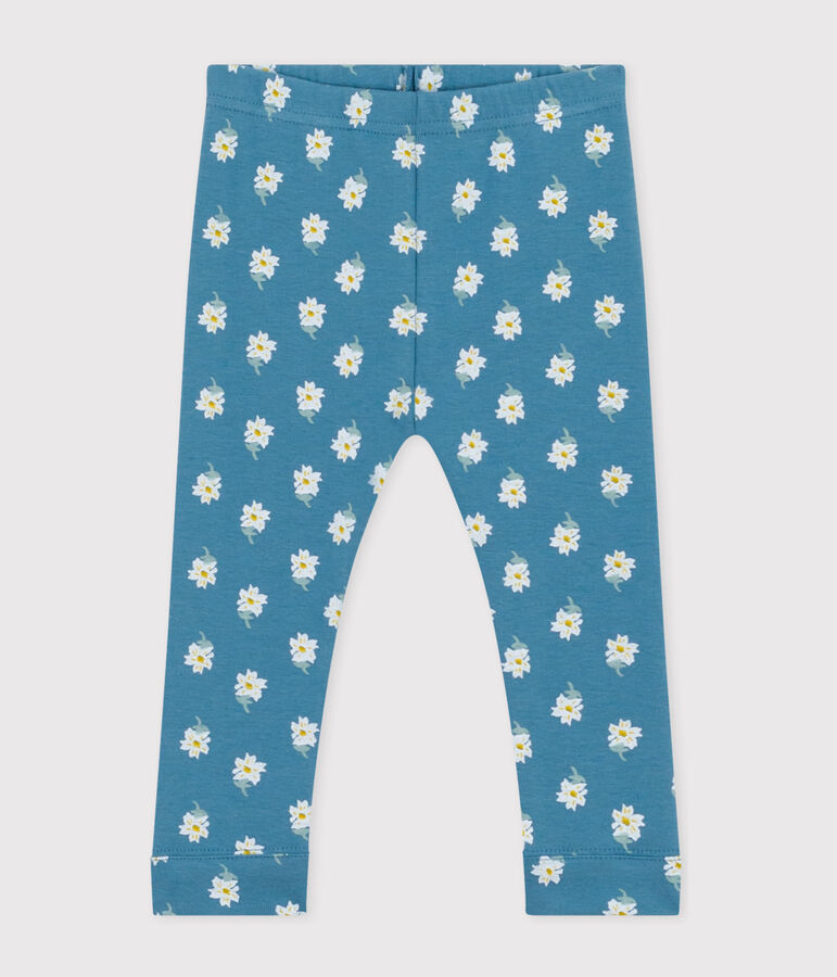 Baby-Leggings aus Baumwolle mit Blumenmuster blau/vielfarbig