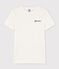 Baumwoll-T-Shirt mit Rundhalsausschnitt und Siebdruck für Damen weiss MARSHMALLOW