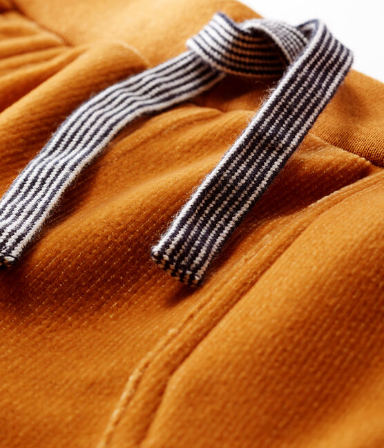 Babyhose aus geripptem Samtstrick für Jungen braun CUIVRE