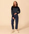 Damenpullover aus Wolle mit Matrosenmuster blau/blau