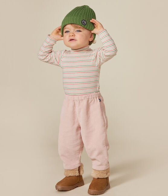 Langärmeliger Body mit Rollkragen aus Baumwolle für Babys weiss AVALANCHE/ MULTICO