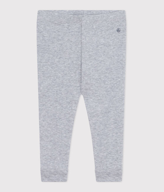 Baby-Leggings aus einfarbiger Baumwolle grau FUMEE CHINE