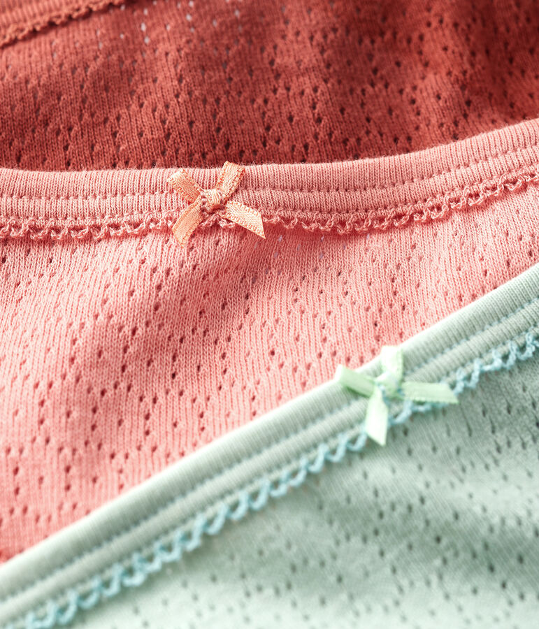 3er-Set Slips aus Ajour-Baumwolle f&uuml;r M&auml;dchen vielfarbig