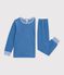 Kinder-Pyjama aus einfarbigem Feincord blau
