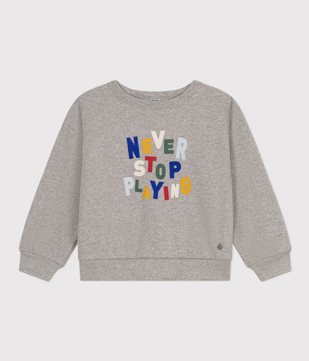 Jungen-Sweatshirt aus Molton grau