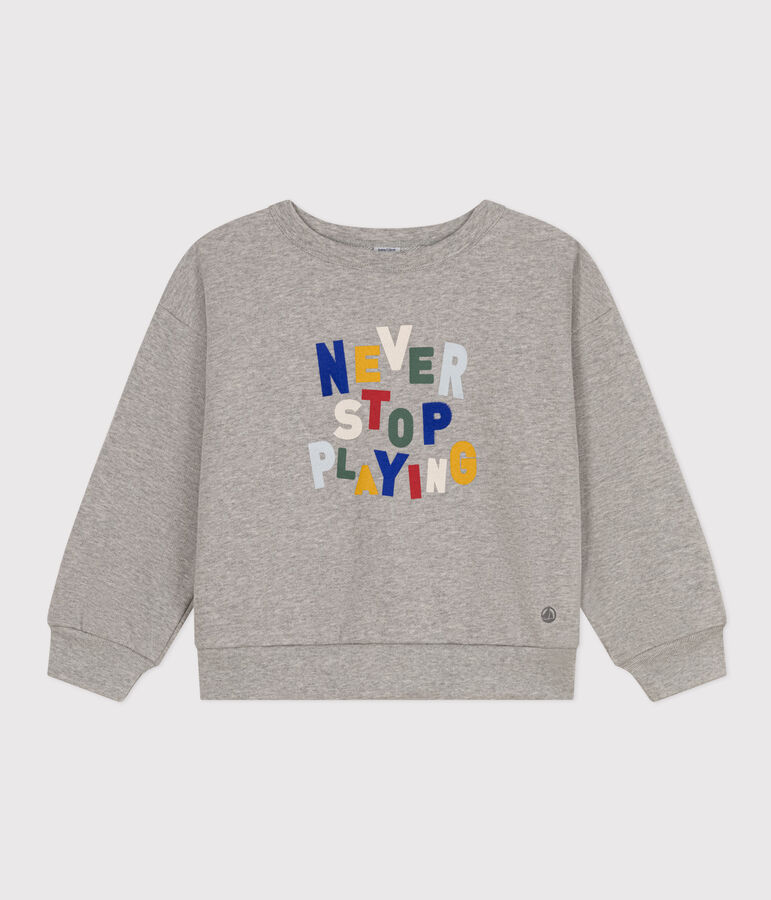 Jungen-Sweatshirt aus Molton grau