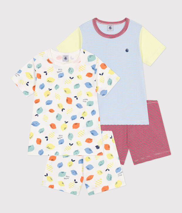 2er-Set Kinder-Kurzpyjamas aus Baumwolle vielfarbig