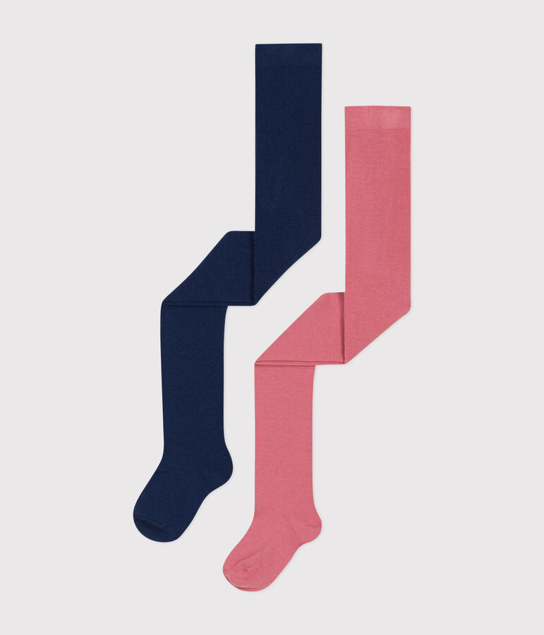 2er-Set Kinder-Strumpfhosen aus Baumwolljersey vielfarbig