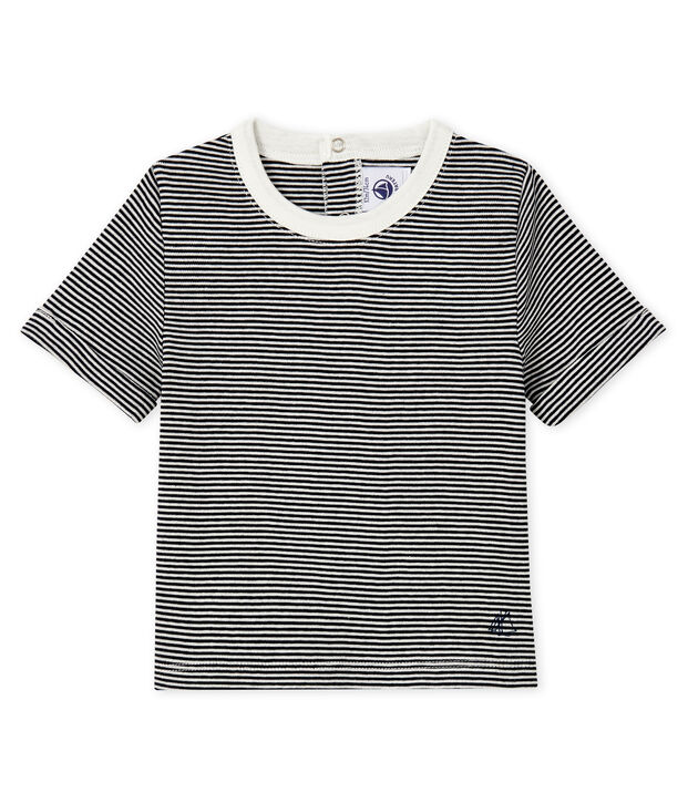 Baby-T-Shirt mit Ringelmuster f&uuml;r Jungen blau/weiss