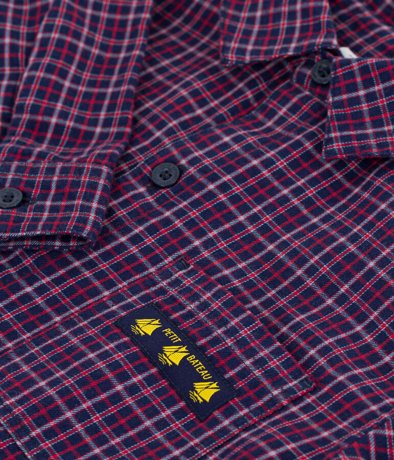 Kinder-Hemd aus Flanell mit Karomuster blau/vielfarbig