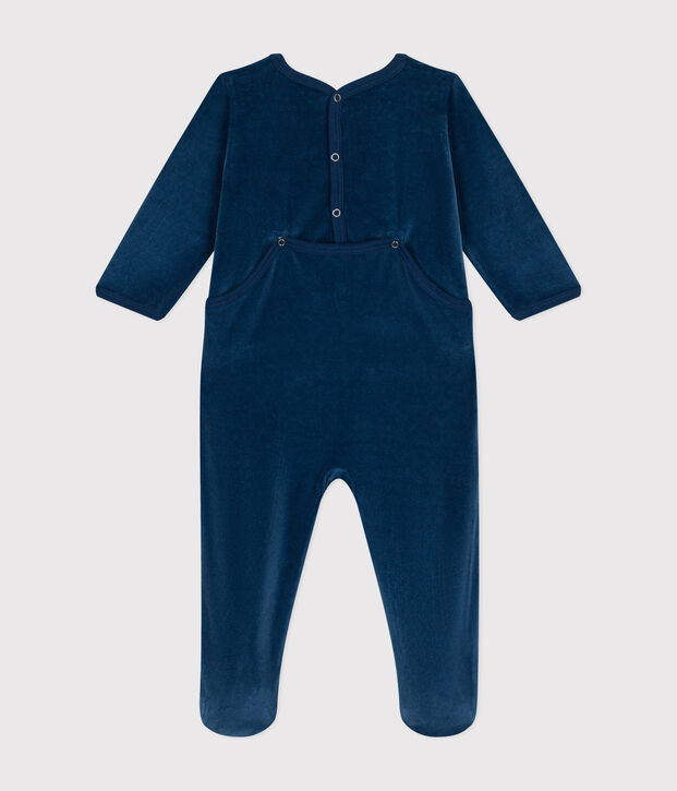 Dors bien en velours b&eacute;b&eacute; blau