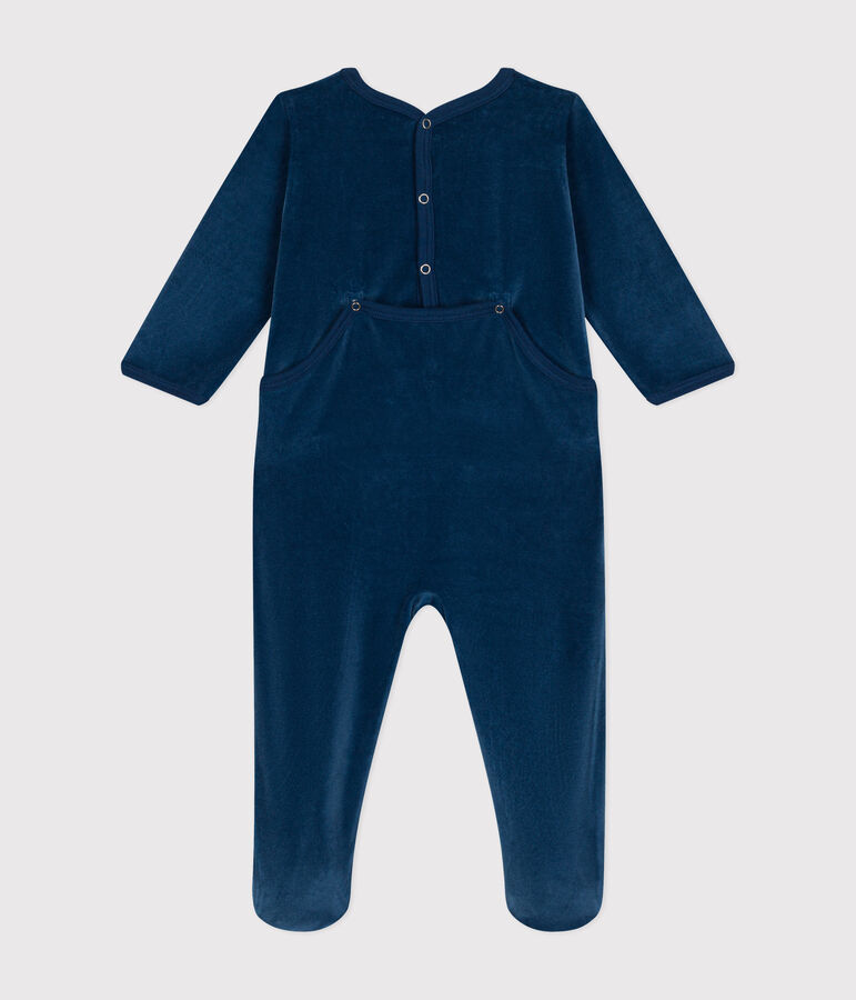 Dors bien en velours b&eacute;b&eacute; blau INCOGNITO