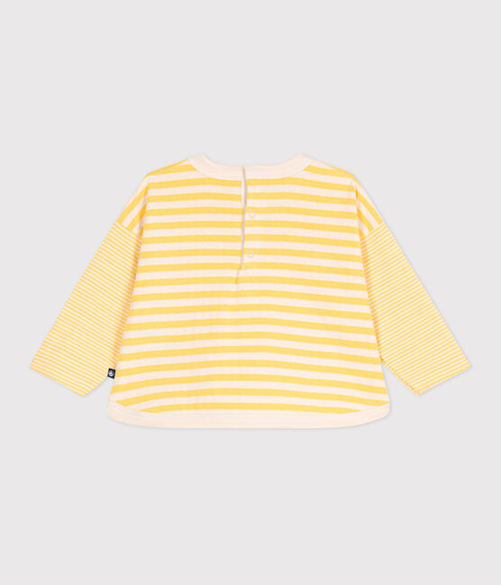 Langärmeliges Baby-T-Shirt aus Baumwolle mit Streifen ORGE/ AVALANCHE