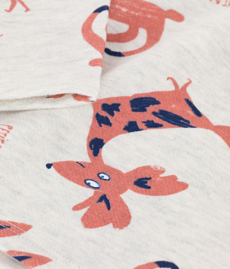 Baby-Sweatshirt aus Molton mit Tierprint beige/vielfarbig