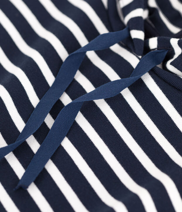 Kapuzen-Sweatshirt aus Baumwolle f&uuml;r Damen blau/weiss