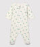Baby-Bodyjama aus Bio-Baumwolle weiss MARSHMALLOW/ HERBIER