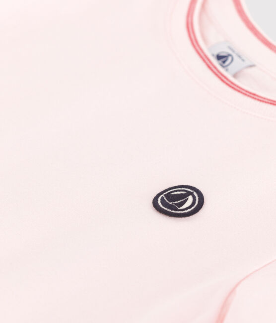 Kurzärmeliges Kinder-T-Shirt aus einfarbiger Baumwolle rosa FLEUR