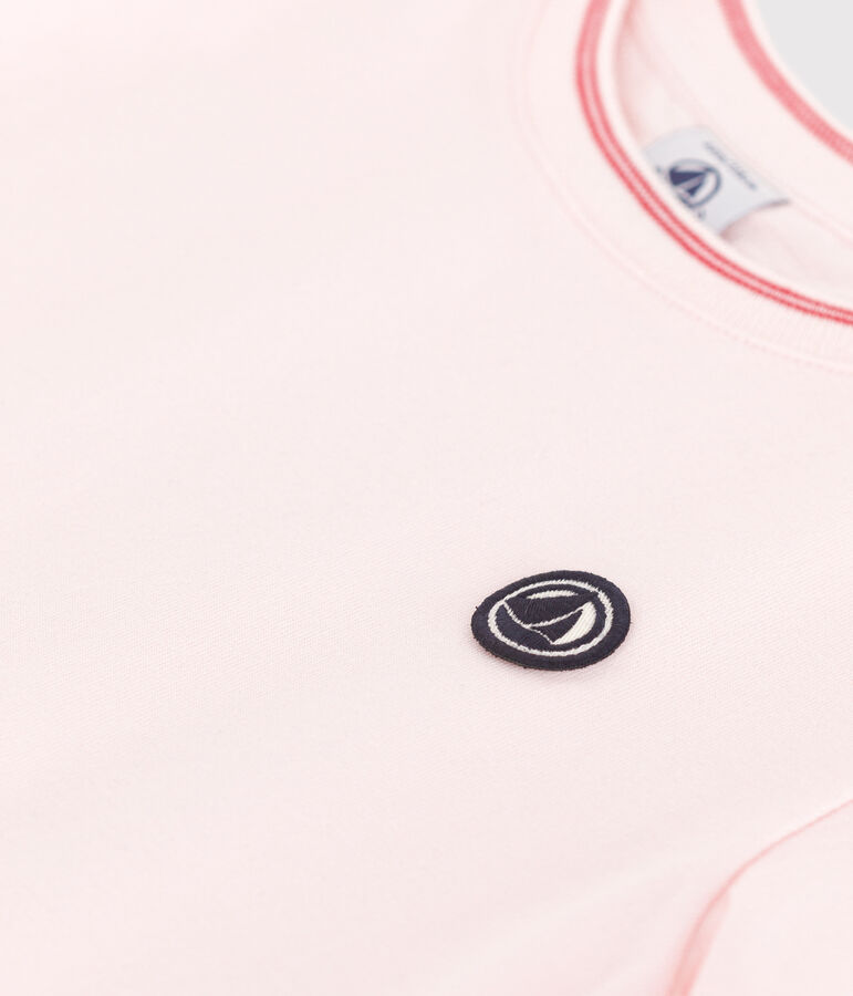 Kurz&auml;rmeliges Kinder-T-Shirt aus einfarbiger Baumwolle rosa