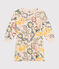 Langärmeliges Kinder-Kleid aus Molton für Mädchen weiss AVALANCHE/ MULTICO