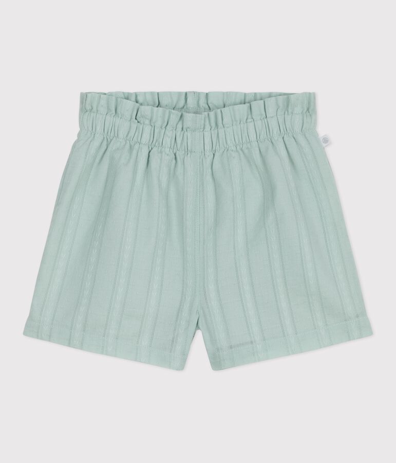 Baby-Shorts aus einfarbiger Baumwolle blau