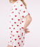 Kurz-Pyjama aus Baumwolle für Damen weiss MARSHMALLOW/rot TERKUIT