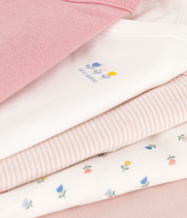 5er-Set bedruckte lang&auml;rmelige Bodys aus Baumwolle vielfarbig