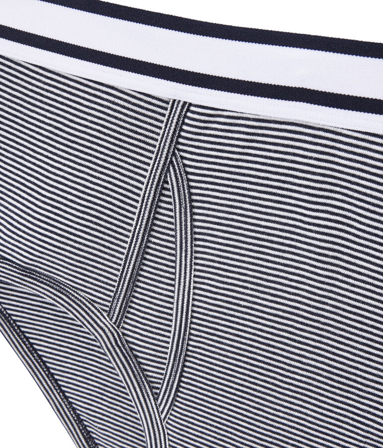 herren slip mit milleraies ringelstreifen blau/weiss