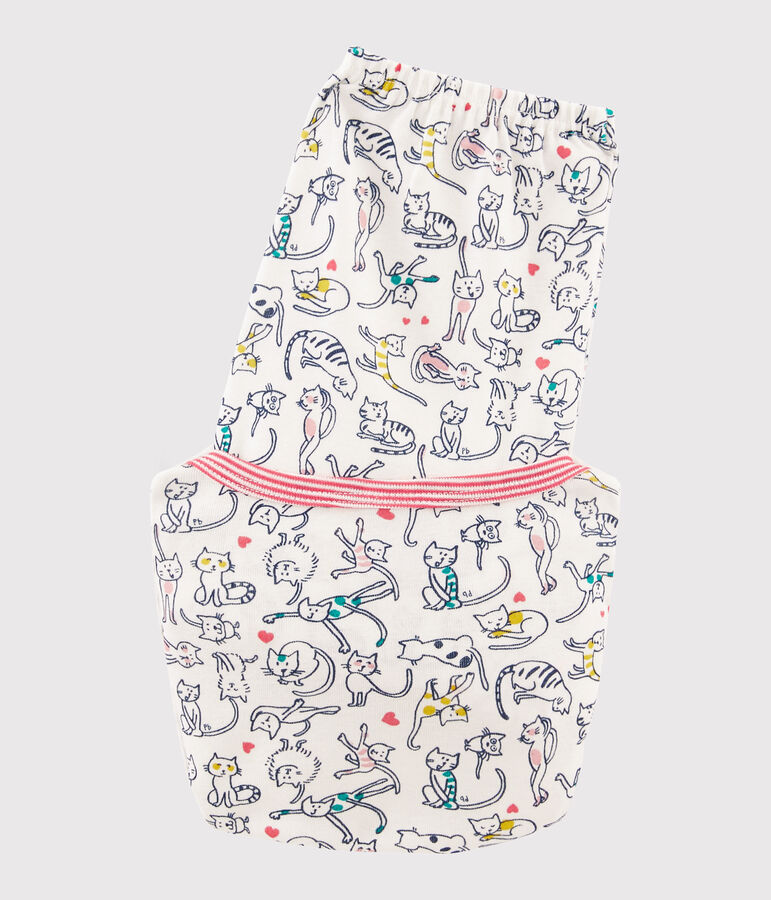 Rippstrick-Pyjama weiss/vielfarbig