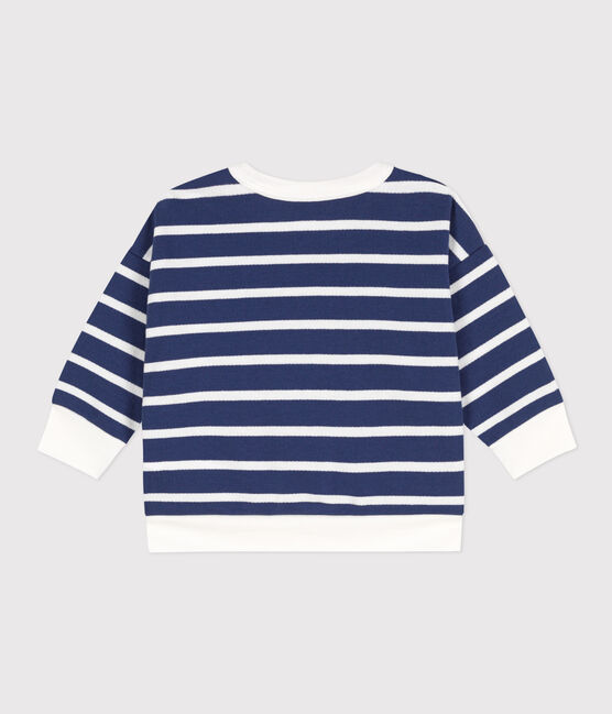 Baby-Sweatshirt aus gestreiftem Molton CHALOUPE/ MARSHMALLOW
