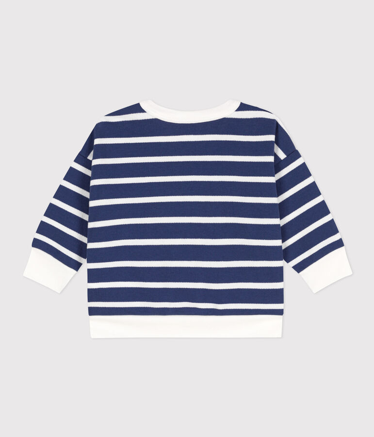 Baby-Sweatshirt aus gestreiftem Molton blau/weiss