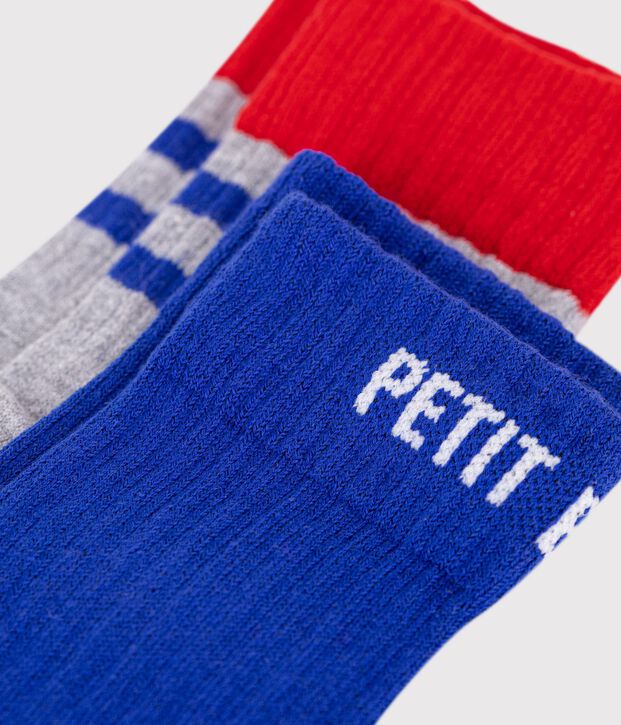 2 Paar Kinder-Socken aus Baumwolle mit Sportmotiv vielfarbig