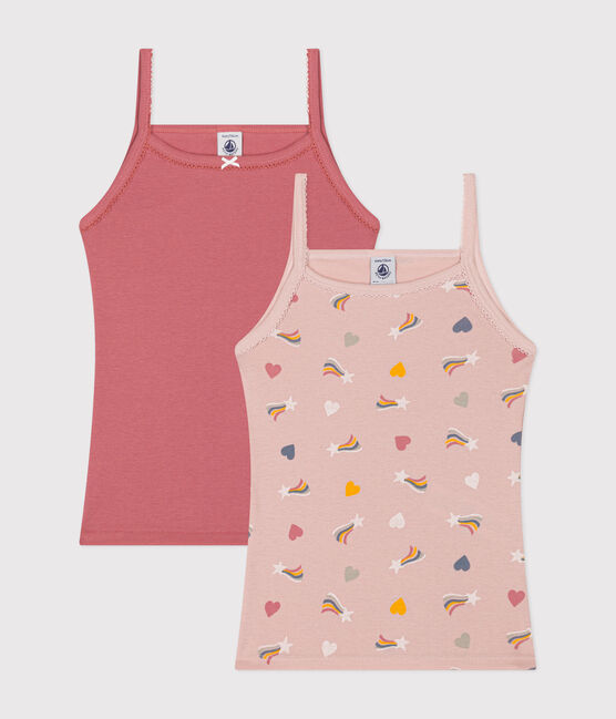 2er-Set Kinder-Spaghetti-Tops aus Baumwolle mit Herzmotiv variante 1
