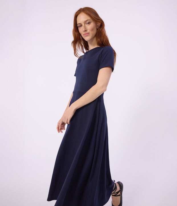 Langes Damen-Kleid aus Baumwolle SMOKING