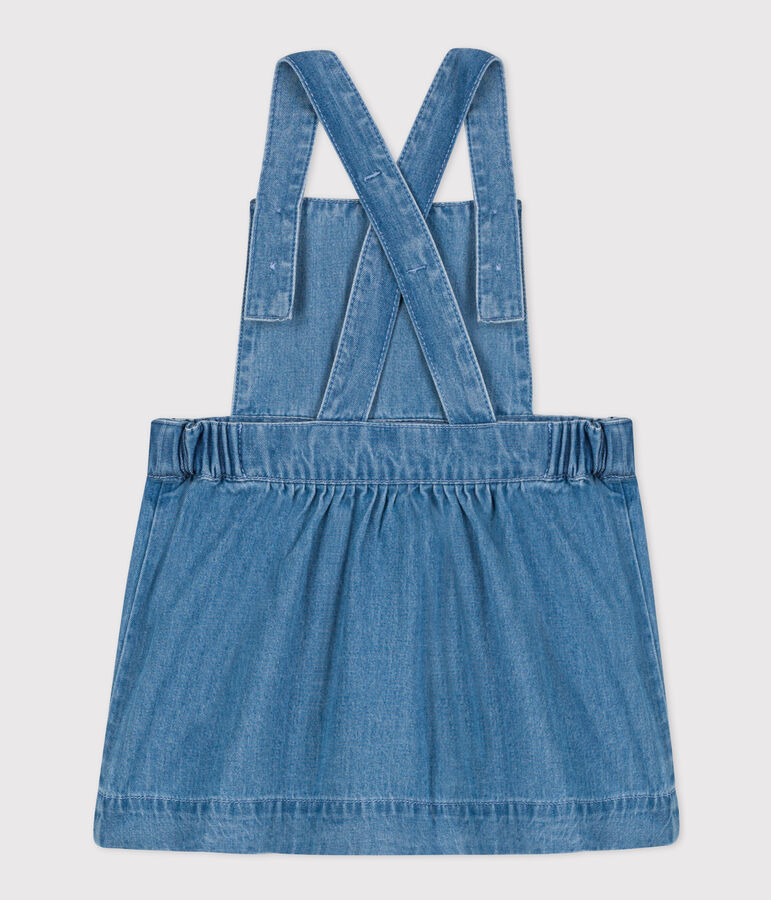 &Auml;rmelloses Babykleid aus leichtem Denim blau