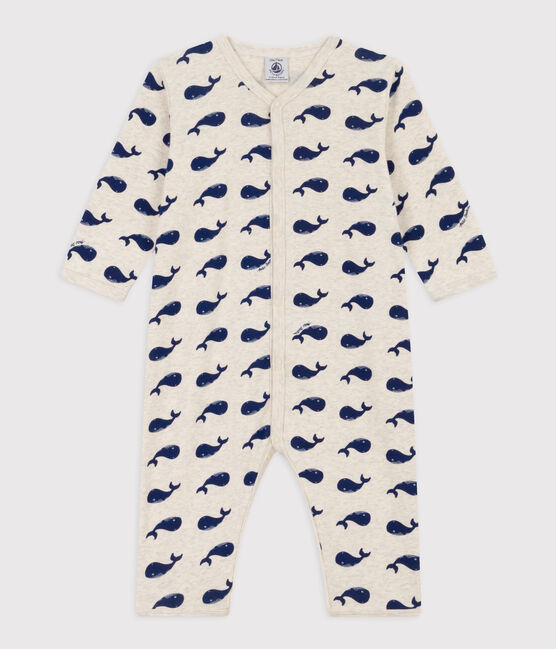 Fußloser Pyjama aus Baumwolle mit Meereswal-Motiv beige MONTELIMAR/blau MEDIEVAL