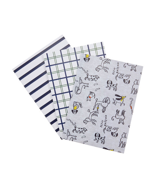 Set mit drei Heften grau POUSSIERE/weiss MULTICO
