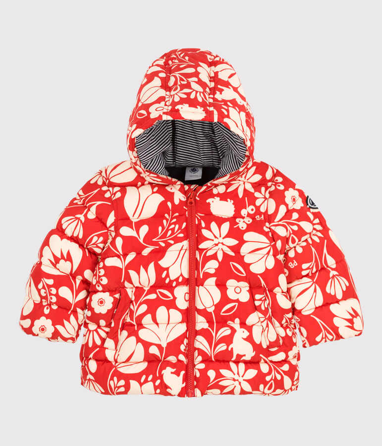 Bedruckter Baby-Anorak orange/naturfarben