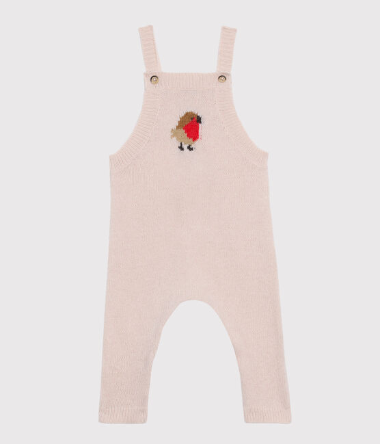 Lange Baby-Latzhose aus einem Strick-Gemisch für Jungen. rosa FLEUR