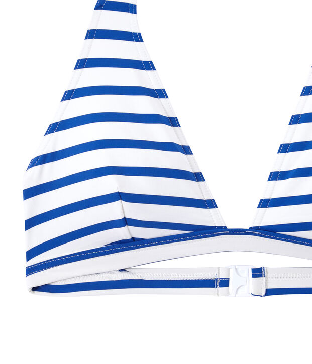 Gestreifter Damen-Bikini weiss/blau