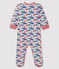 Baby-Strampler aus Rippstrick weiss MARSHMALLOW/weiss MULTICO