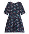 Gestepptes Mädchen-Kleid aus gedoppeltem Jersey mit 3/4-Ärmeln blau SMOKING/weiss MULTICO