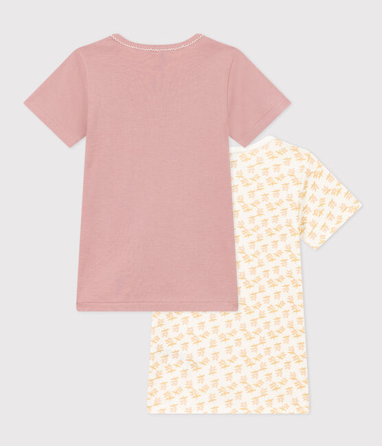 2er-Set kurzärmelige T-Shirts aus Baumwolle mit Blumenmotiv für Mädchen variante 1