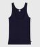 Damen-Tanktop aus Wolle und leichter Baumwolle blau SMOKING